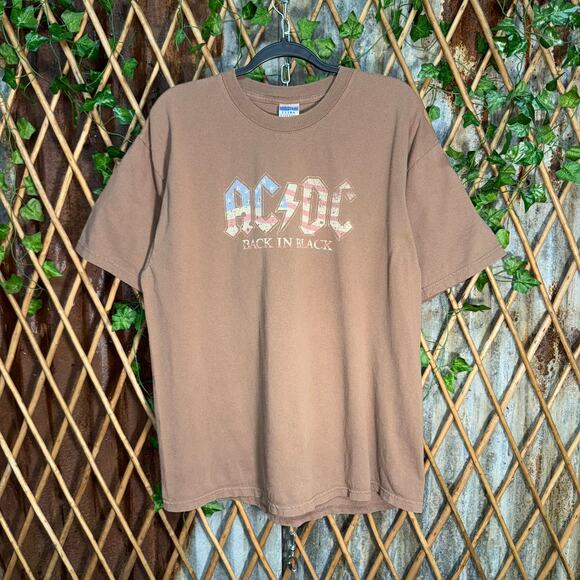 Vintage Y2K AC/DC tour rock band back in black 2000s t-shirt - Picture 1 of 4